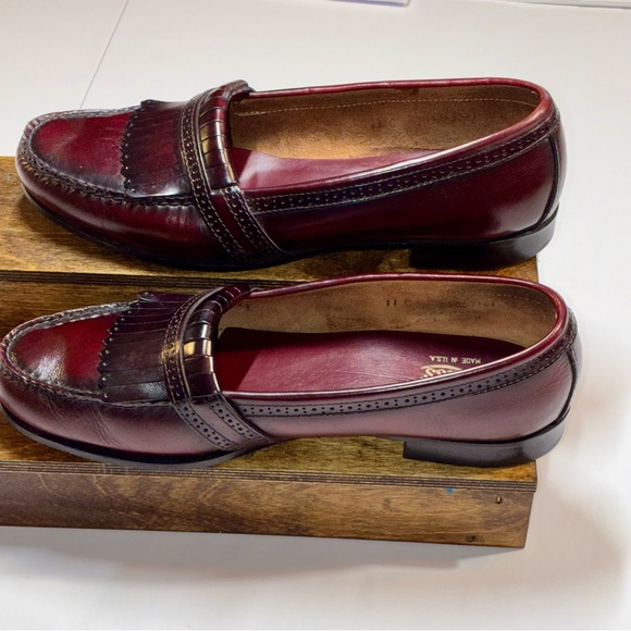 GH Bass & Co. Tailored Vintage Keltie Loafer Oxblood Leather Mens 11C - Picture 3 of 10